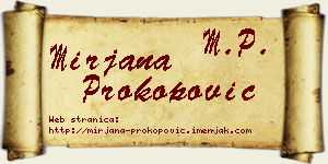 Mirjana Prokopović vizit kartica